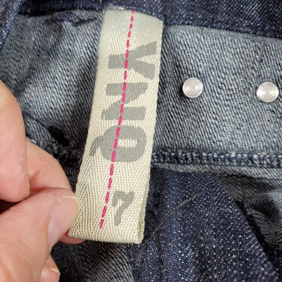 YNQ Waist High Sailor Jean Dark Denim Shorts - Picture 7 of 8